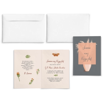 Zaproszenia ślubne Butterflies - Składane motyw 4