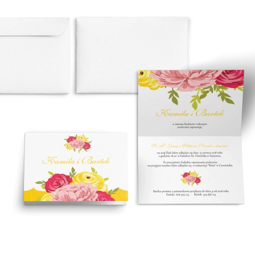 Zaproszenie ślubne Wiosenny Kwiat - Motyw 3