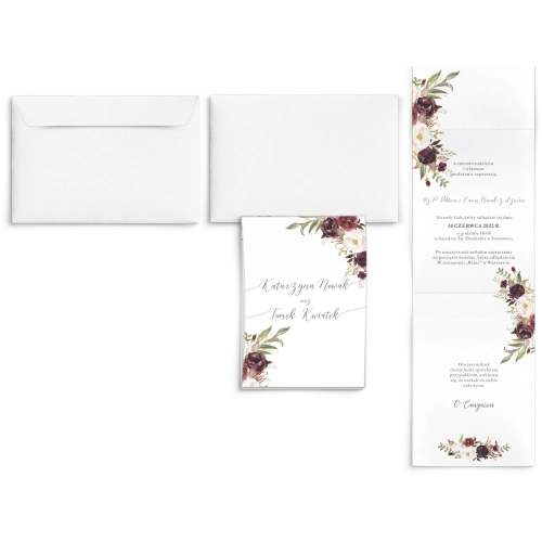 Zaproszenia ślubne Harmonijka - PasteLove Motyw 3