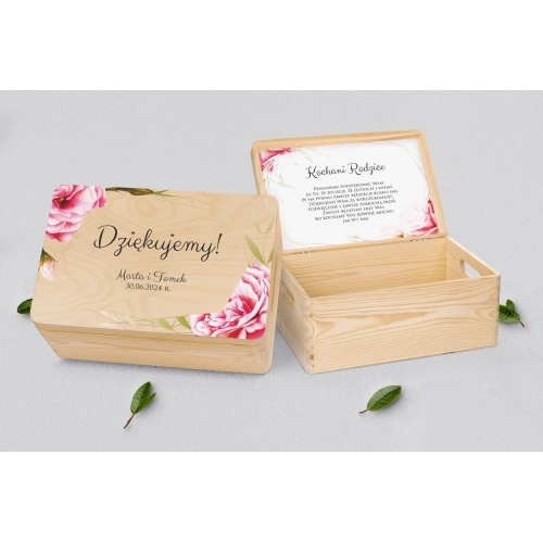 Skrzyneczka dla Rodziców - naturalna Flowers & Frame Motyw 5