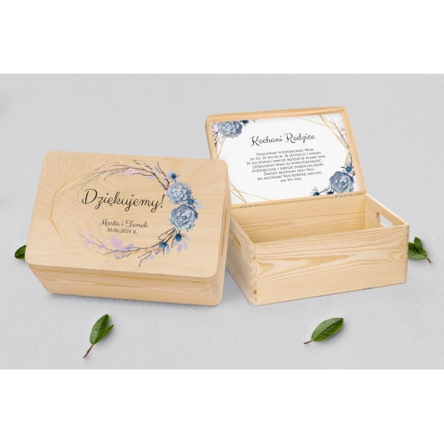 Skrzyneczka dla Rodziców - naturalna Flowers & Frame Motyw 6