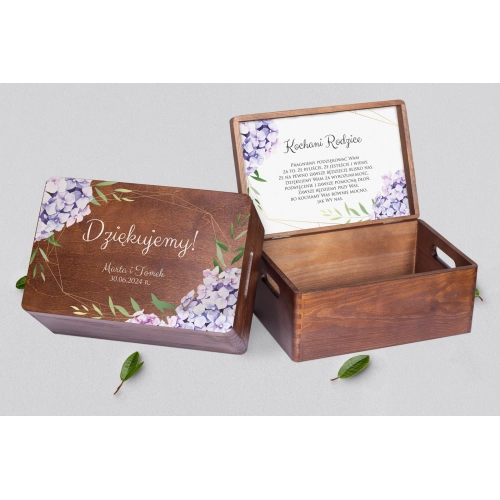 Skrzyneczka dla Rodziców - brązowa Flowers & Frame Motyw 1