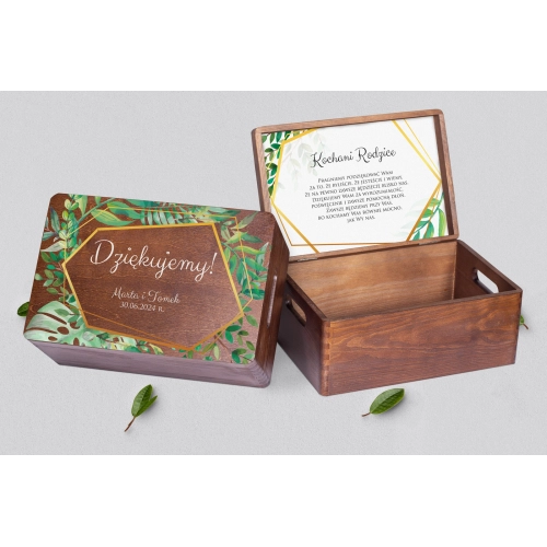 Skrzyneczka dla Rodziców - brązowa Flowers & Frame Motyw 2