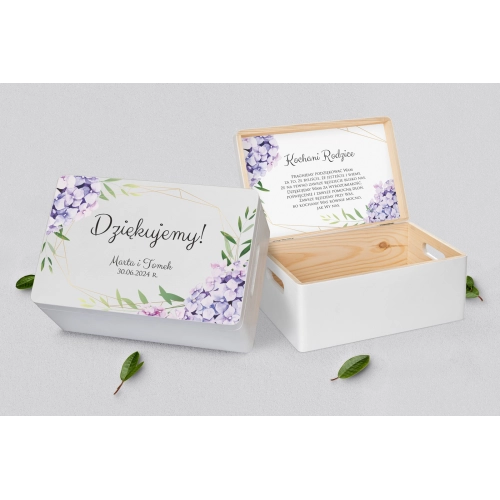 Skrzyneczka dla Rodziców - biała Flowers & Frame Motyw 1
