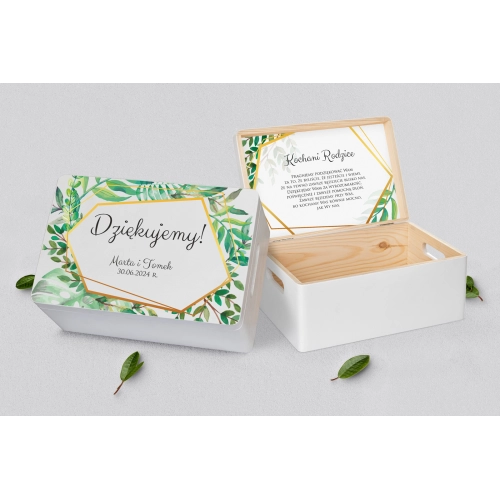 Skrzyneczka dla Rodziców - biała Flowers & Frame Motyw 2