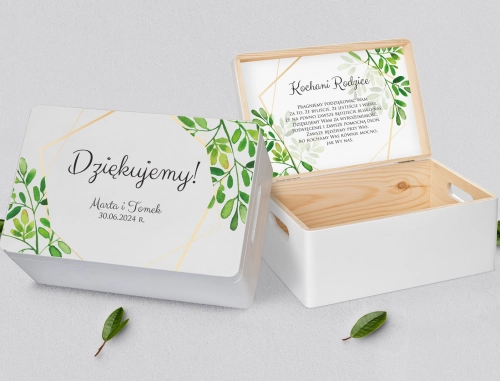 Skrzyneczka dla Rodziców - biała Flowers & Frame Motyw 3