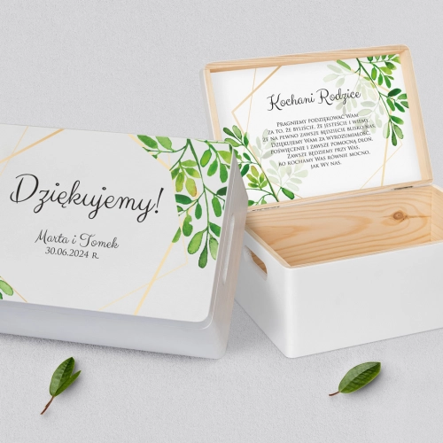 Skrzyneczka dla Rodziców - biała Flowers & Frame Motyw 3