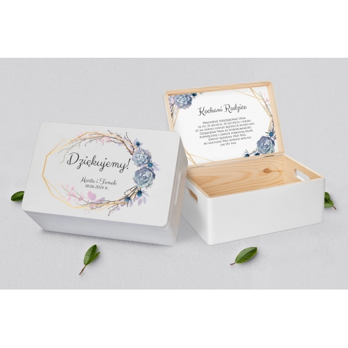 Skrzyneczka dla Rodziców - biała Flowers & Frame Motyw 6