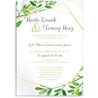 Zaproszenia ślubne Flowers & Frame - Akrylowe Motyw 3