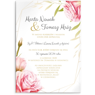Zaproszenia ślubne Flowers & Frame - Akrylowe Motyw 5