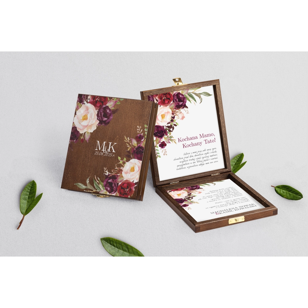 Zaproszenie dla Rodziców - brązowe Fabello Motyw 2