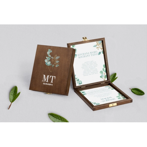 Zaproszenie dla Rodziców - brązowe Eukaliptus Motyw 1