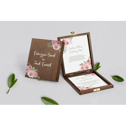 Zaproszenie dla Rodziców - brązowe PasteLove Motyw 2