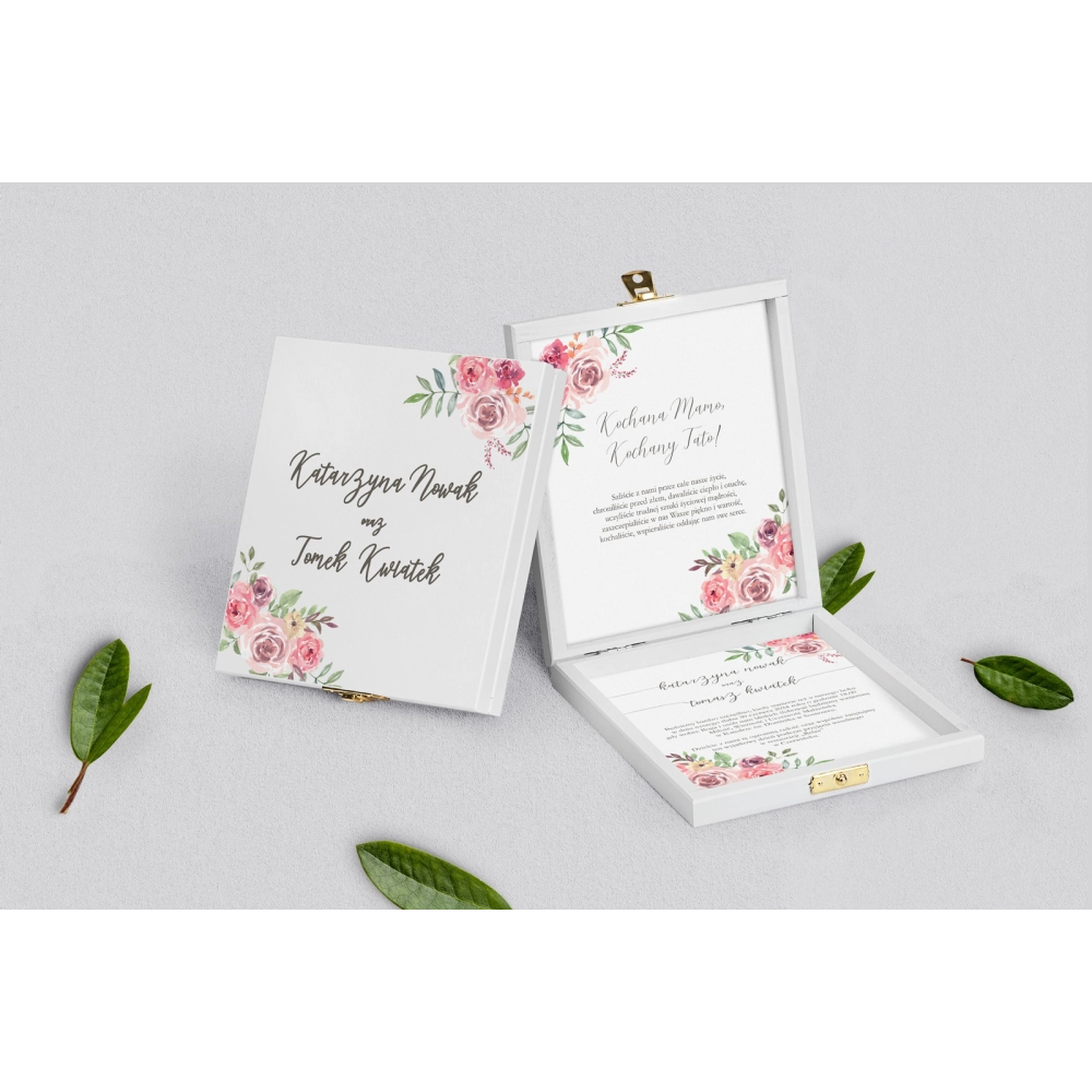 Zaproszenie dla Rodziców - białe PasteLove Motyw 2