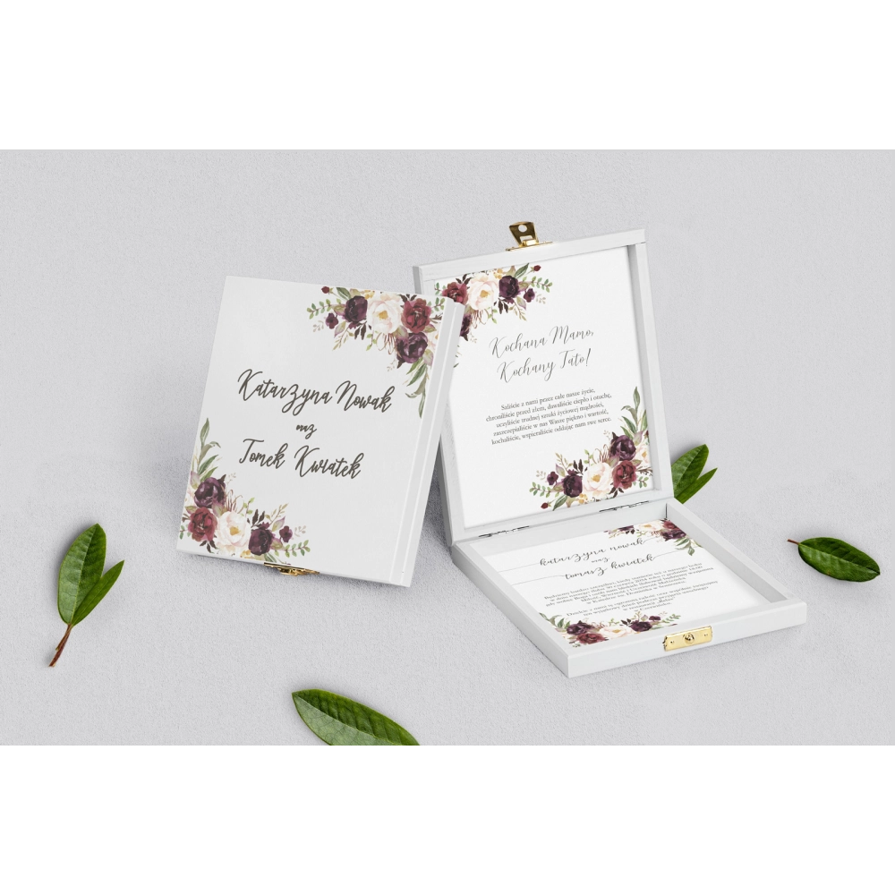 Zaproszenie dla Rodziców - białe PasteLove Motyw 3