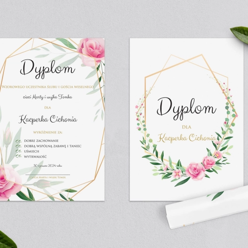Dyplomy dla Dzieci - Flowers & Frame Motyw 4