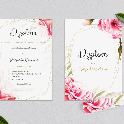 Dyplomy dla Dzieci - Flowers & Frame Motyw 5