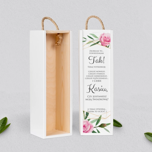 Prośba o Świadkowanie - SNW biała Flowers & Frame Motyw 4