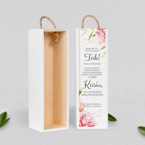 Prośba o Świadkowanie - SNW biała Flowers & Frame Motyw 5