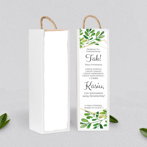 Prośba o Świadkowanie - SNW Akryl biała Flowers & Frame Motyw 3