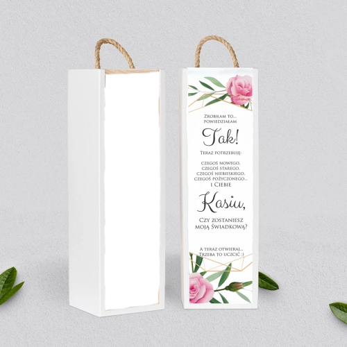 Prośba o Świadkowanie - SNW Akryl biała Flowers & Frame Motyw 4