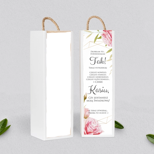 Prośba o Świadkowanie - SNW Akryl biała Flowers & Frame Motyw 5