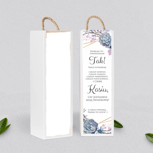 Prośba o Świadkowanie - SNW Akryl biała Flowers & Frame Motyw 6