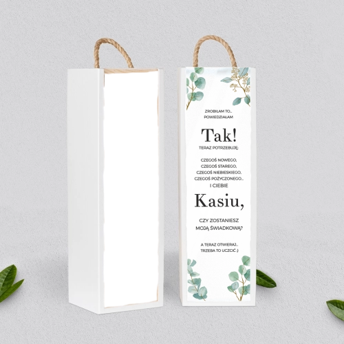 Prośba o Świadkowanie - SNW Akryl biała Eukaliptus Motyw 1