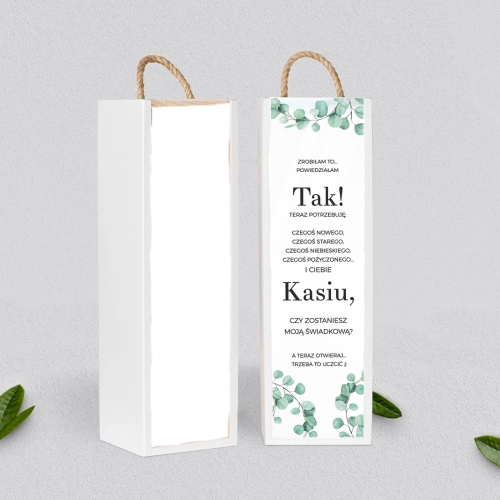 Prośba o Świadkowanie - SNW Akryl biała Eukaliptus Motyw 2