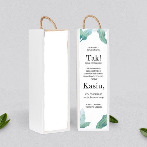 Prośba o Świadkowanie - SNW Akryl biała Eukaliptus Motyw 3