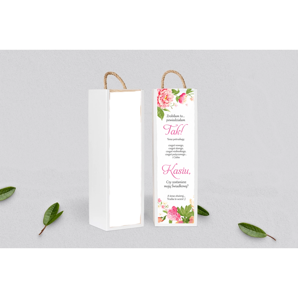 Prośba o&nbsp;Świadkowanie - SNW Akryl biała Serce Kwiat Motyw 1