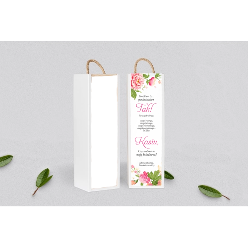 Prośba o Świadkowanie - SNW Akryl biała Serce Kwiat Motyw 1