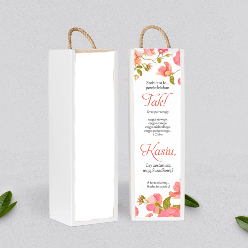 Prośba o Świadkowanie - SNW Akryl biała Serce Kwiat Motyw 5