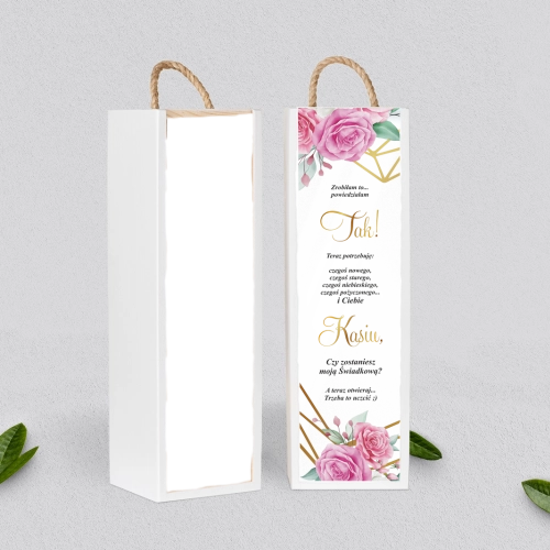 Prośba o Świadkowanie - SNW Akryl biała Geometryczne Serce - Motyw 1