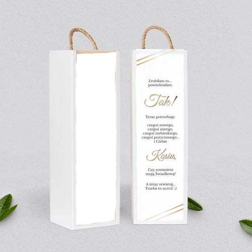 Prośba o Świadkowanie - SNW Akryl biała Marmur & Złoto Motyw 1