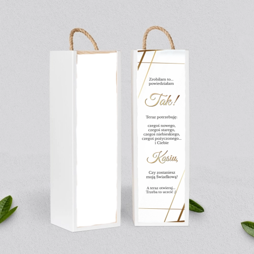 Prośba o Świadkowanie - SNW Akryl biała Marmur & Złoto Motyw 2