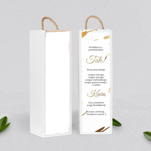 Prośba o Świadkowanie - SNW Akryl biała Marmur & Złoto Motyw 3