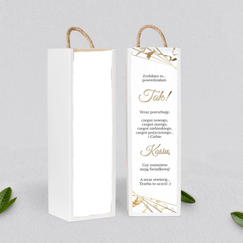 Prośba o Świadkowanie - SNW Akryl biała Marmur & Złoto Motyw 4