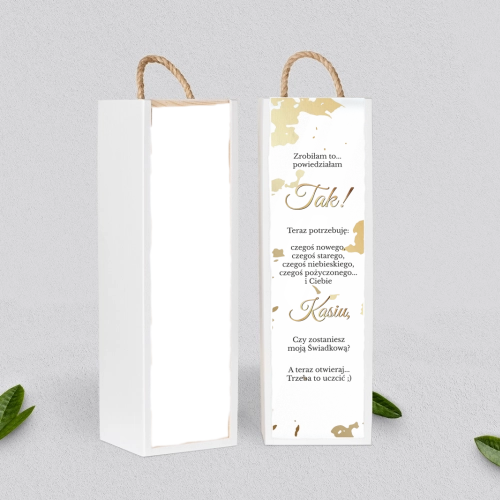 Prośba o Świadkowanie - SNW Akryl biała Marmur & Złoto Motyw 5