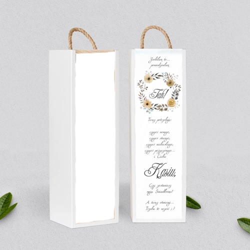 Prośba o Świadkowanie - SNW Akryl biała Akwarelowe Wianki Motyw 4