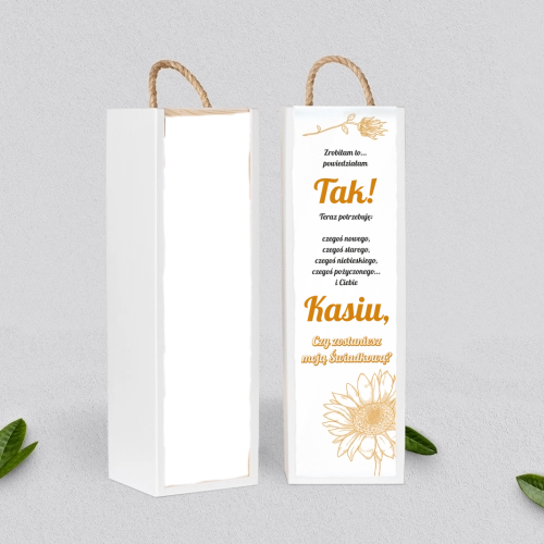 Prośba o Świadkowanie - SNW Akryl biała Sunflowers Motyw 1