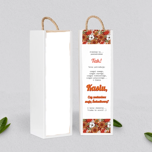 Prośba o Świadkowanie - SNW Akryl biała Retro Style Motyw 3