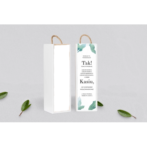 Prośba o&nbsp;Świadkowanie - SNW Akryl biała Eukaliptus Motyw 3