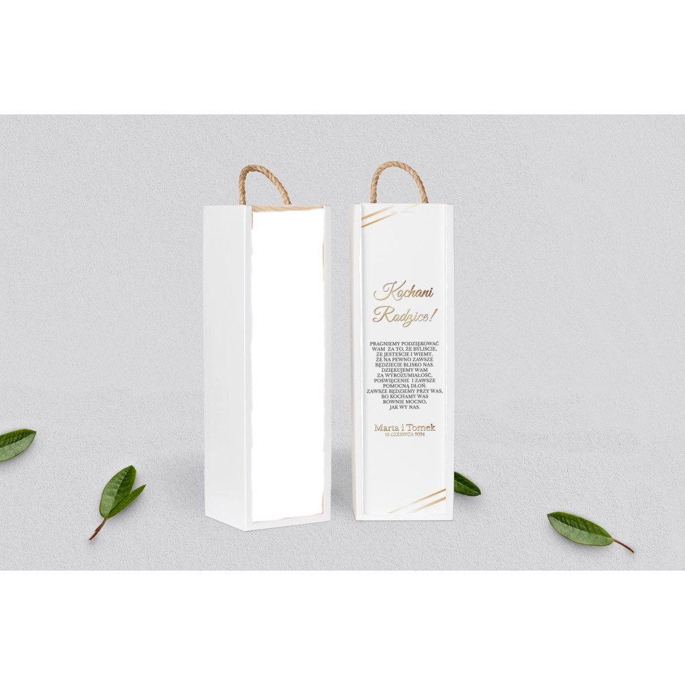 Skrzynka dla Rodziców - SNW Biała Marmur & Złoto - Motyw 1