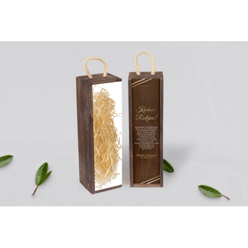 Skrzynka dla Rodziców - SNW Brązowa Marmur & Złoto - Motyw 1