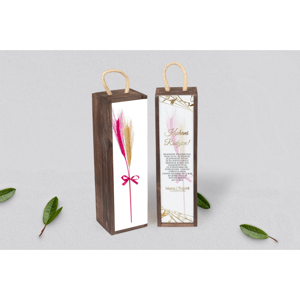 Skrzynka dla Rodziców - SNW Brązowa Marmur & Złoto - Motyw 4