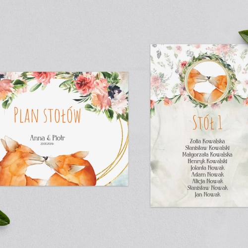Plan Stołów - Karteczka Animals - Motyw 1