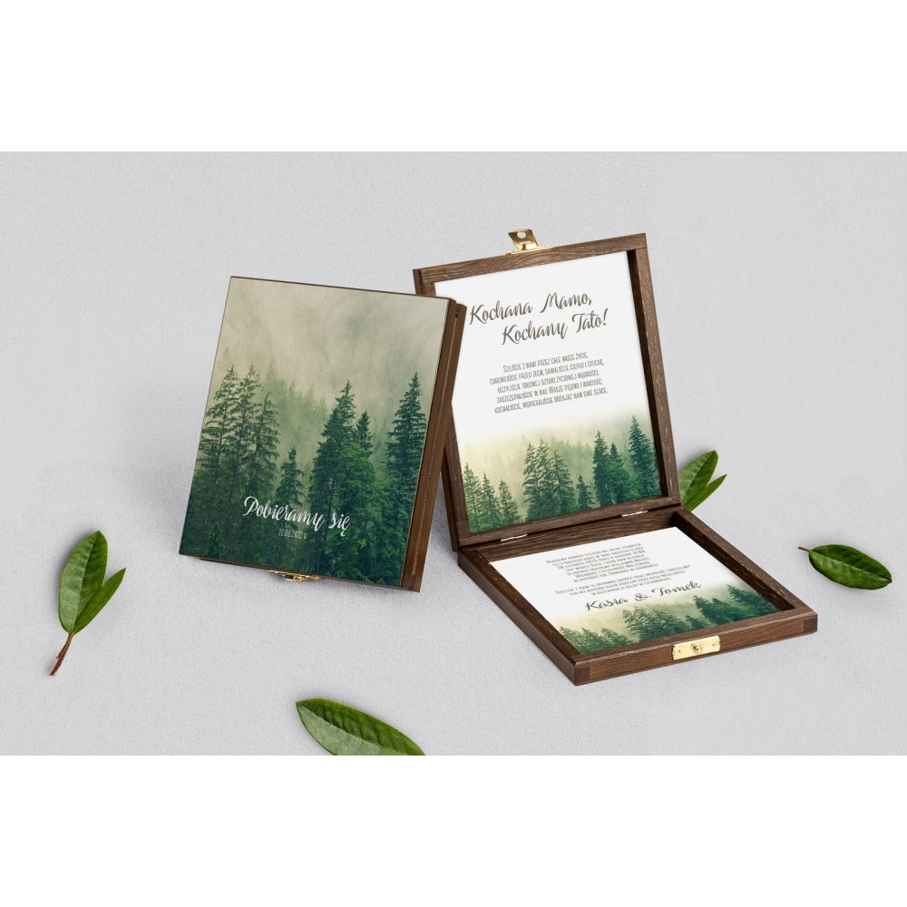 Zaproszenie dla Rodziców - brązowe Forest - Motyw 1