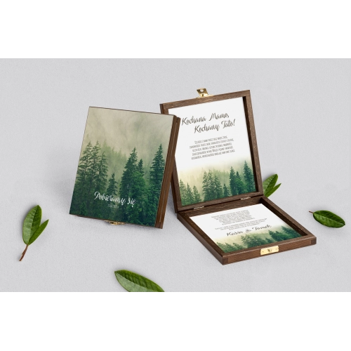 Zaproszenie dla Rodziców - brązowe Forest - Motyw 1