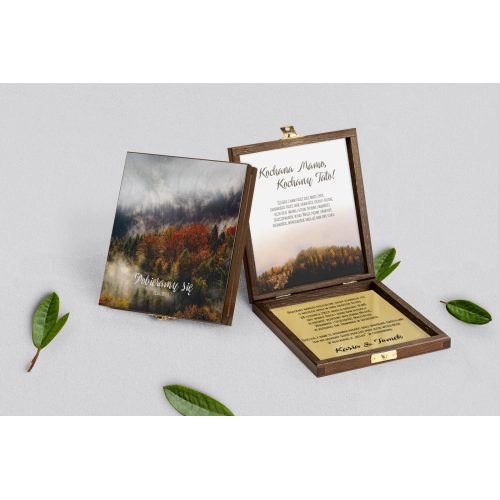 Zaproszenie dla Rodziców - brązowe Forest - Motyw 3